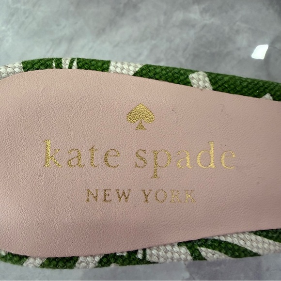 NWOT Women’s Kate Spade Myrah Palm Frond Cork Heel Wedge Open Toe Sandals 5.5 - Picture 10 of 13